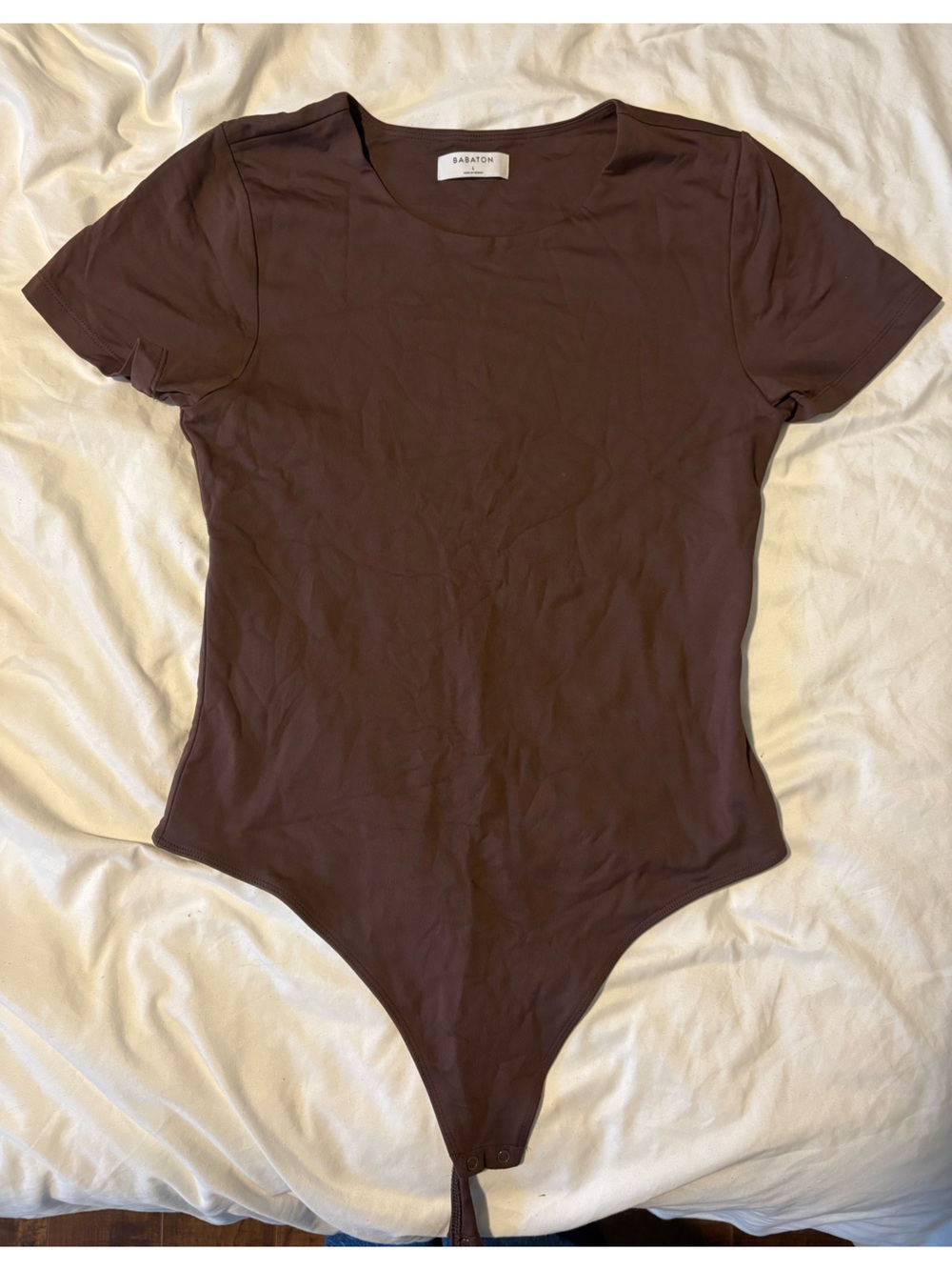 Babaton Brown Short Sleeve Bodysuit